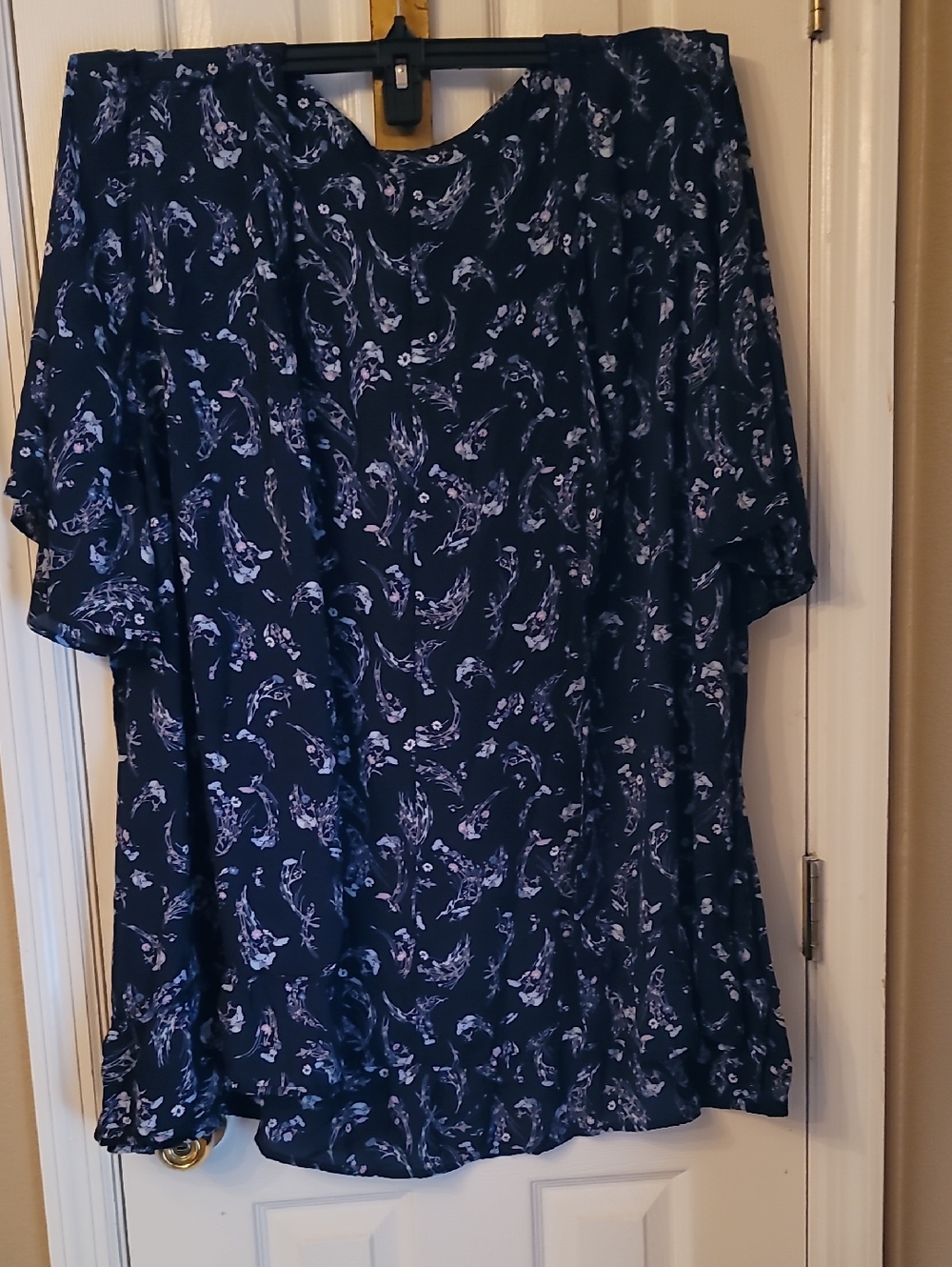 Lane Bryant Navy Short-Sleeve Floral Print Tee